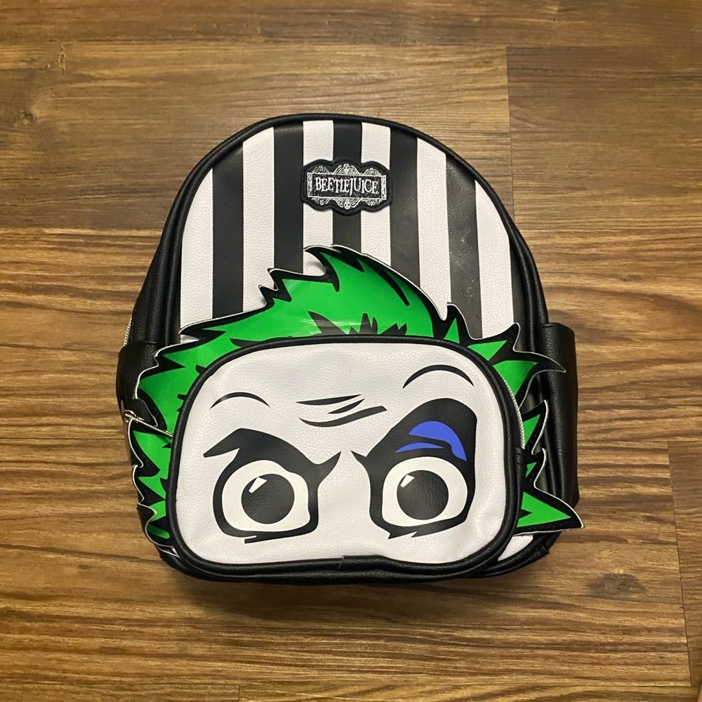 Beetlejuice Striped Mini Character Backpack